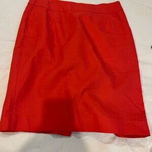 Classic orange twill pencil skirt size 8 J Crew